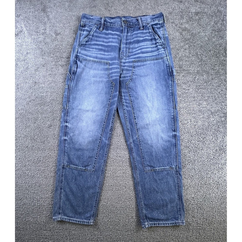 American Eagle Mens Carpenter Jeans 31x29 Blue Double Knee Denim Utility Pants